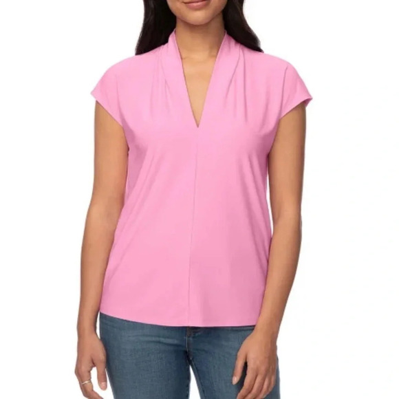 Buffalo Ladies' V-Neck Short Sleeve Blouse - Picture 6 of 13